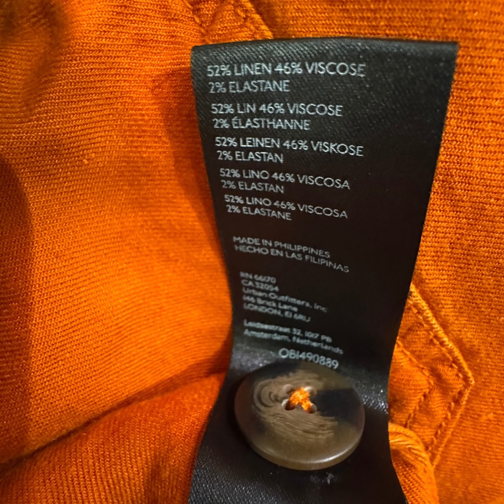 Maeve Pants Womens 4 Burnt Orange The Colette Wide Leg Linen Blend Cropped Pants - Picture 11 of 15